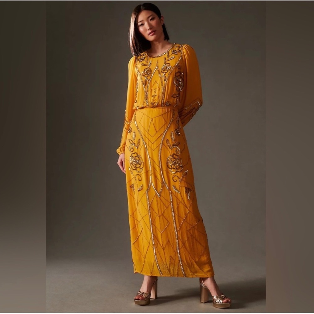 Anthropologie Let Me Be Juliet SheerMaxi Party Dress XL NWOT